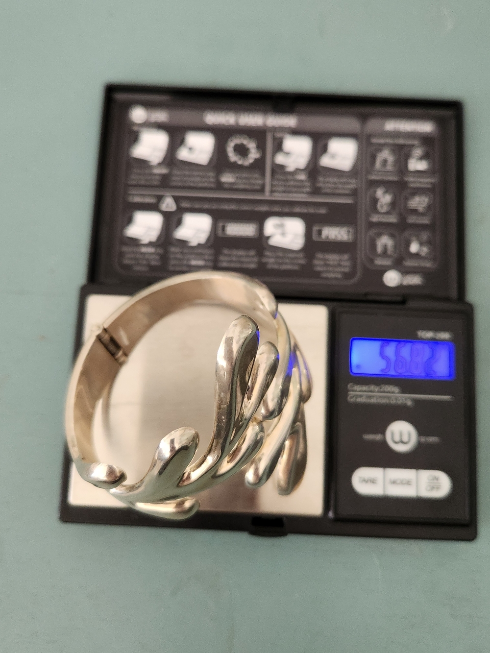 Taxco Sterling Silver Abstract Coral/leaf Cuff Bracelet - Picture 8 of 9